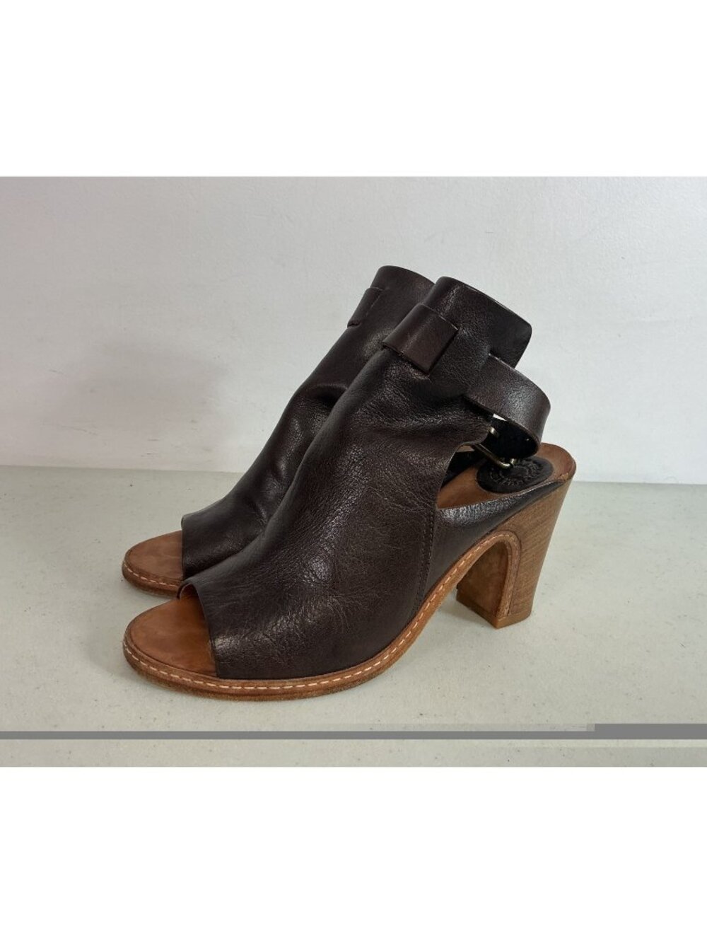 Buttero Leather Ankle Sandals Wrap Strap Womens 40